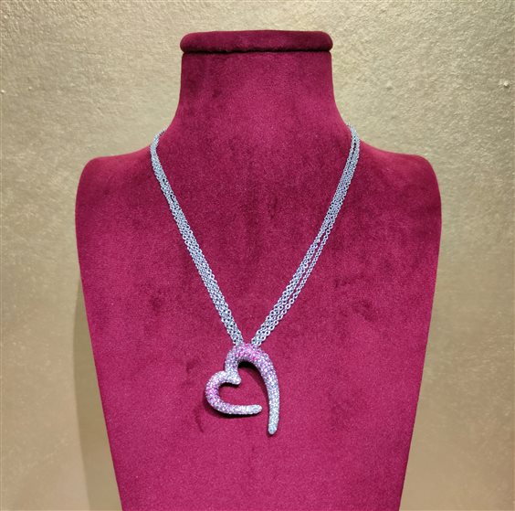 Collana Sangiorgi Preziosi Donna in Oro bianco Zaffiro rosa 4.98 Ct 12032022-CUORE - 12032022-CUORE